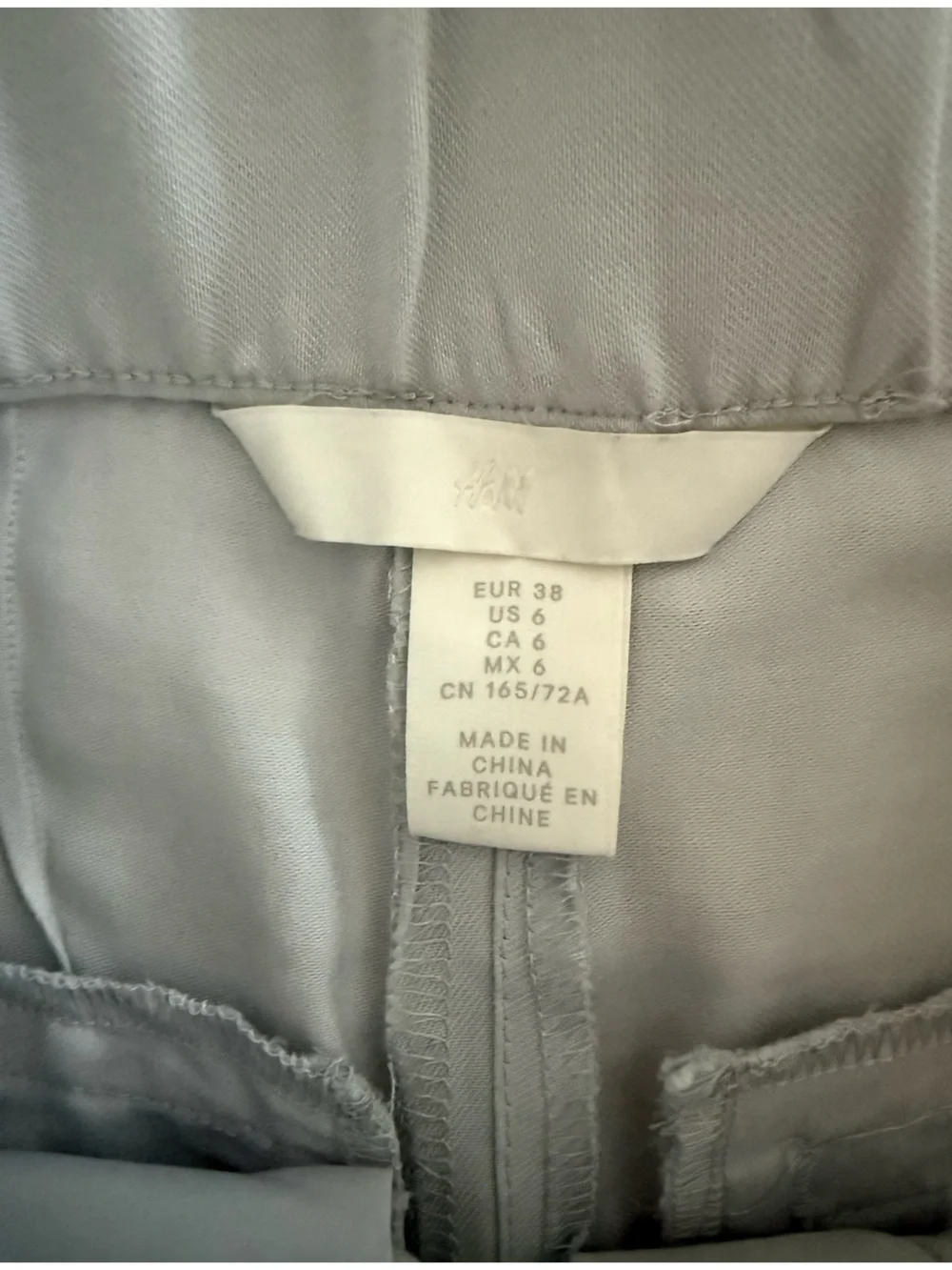 Light Blue High Rise Tapered Linen Trousers Size 6